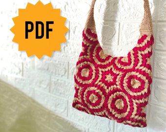 Video Tutorial + Patrón Bolso de Ganchillo, BOLSO ZAFIA, Patrón PDF Bolso de Ganchillo, Patrón Bolso de Ganchillo Fácil, Patrón Monedero de Ganchillo