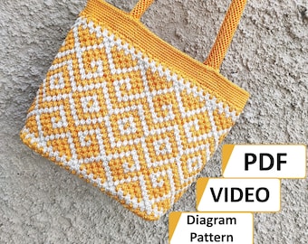 Video Tutorial + Patrones de Bolsos a Crochet- Bolso a Crochet Devina- Bolsos a Crochet Fáciles para Principiantes a Intermedios- Bolso a crochet Tapestry