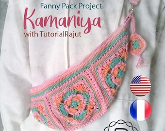 Video Tutorial + PATRÓN Riñonera KAMANIYA, PATRÓN Bolso Crochet, Bolso Cuadrado Abuela, Bolso Bandolera, Riñonera, Bolso Clutch, Bolso Festival