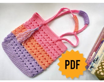 Patrón de bolso de crochet DIY - Patrón descargable de bolso de mercado OLA - Patrón de bolso de mercado de crochet DIY