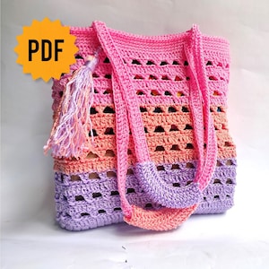 Video Tutorial + DIY crochet bag pattern - OLA Market Bag downloadable pattern - DIY Crochet Market Bag Pattern