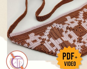 Patrón de Riñonera de Crochet: Bolso Bandolera Mona con Video Tutorial (Descarga PDF)