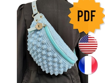 Patron MARBELZ Fanny Pack- Sac au crochet facile- Sac banane au crochet- Crochet pour débutant- Patron au crochet facile