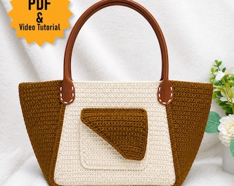 Patrón de bolso de ganchillo con bolsillo (PDF y videotutorial) / Patrón de bolso Ayana
