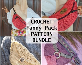 Video Tutorial + Patrones de bolsos a crochet- Paquete de patrones de riñonera a crochet- Riñonera PUFFY- Bolso a crochet fácil- Riñonera a crochet