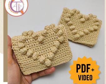 Patrón de crochet para porta tarjetas con forma de corazón: Tutorial fácil para principiantes (PDF + vídeo)