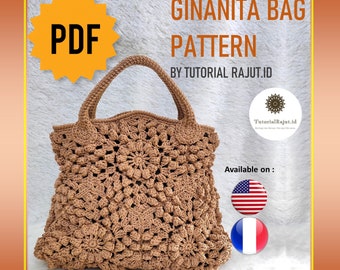 Video Anleitung + Tote Bag Häkelanleitung, GINANITA Tasche, PDF Häkelanleitung Tasche, einfache Häkelanleitung