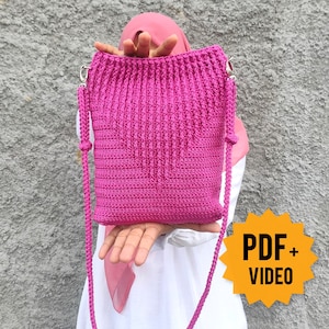Video Tutorial + Crochet Bag Patterns- Sweet Crochet Bag-  Easy Crochet Bag- Crochet Sling Bag- Crochet For Beginner-  Easy Crochet Pattern