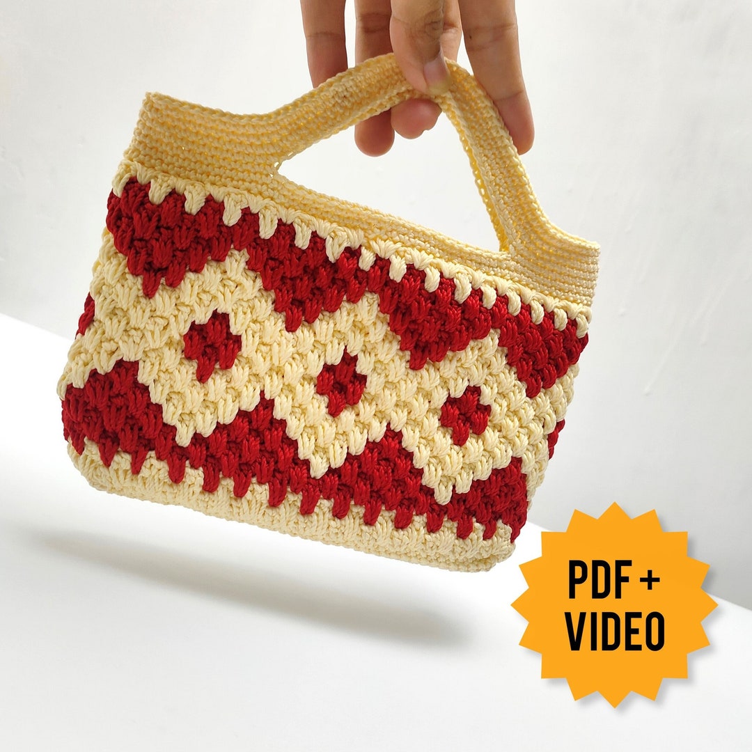 Crochet Bag PATTERN + Video Tutorial - Crochet Pouch Pattern - DIY ...