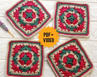 Patrón de crochet cuadrado de la abuela KAMANIYA