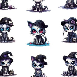 Skelly Witch Spooky Cats | Sticker Sheet
