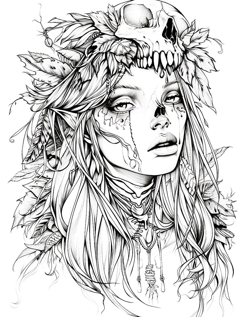 Skelly Woodland Elf Coloring Page Set 2 | Digital Download Coloring ...