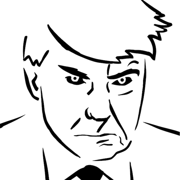 Donald Trump Mugshot Pumpkin Carving Stencil | Trumpkin' Digital Download