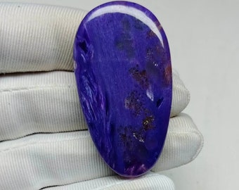 Charoite Gemstone, Natural Charoite Cabochon, Charoite Stone For Making Jewelry, Purple Charoite, Jewelry making, 47x26x6mm 75.10 Carat