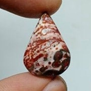 Erstaunlicher Leoparden Haut Jaspis Edelstein, Natürlicher Jaspis Cabochon, Birnenform Cabochon, Leopard Für losen Schmuck, Kristall, 22x15x5mm 9,35 Karat