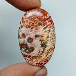 Beautiful Leopard Skin Jasper Gemstone, Natural Jasper Cabochon, Oval Shape Cabochon, Gemstone For Making Jewelry, 34x22x6mm 31.20 Carat