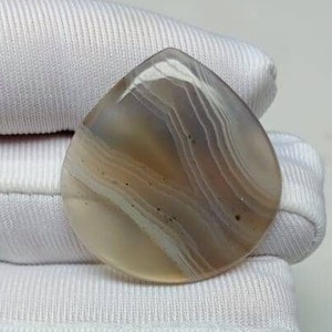 Beautiful Botswana Agate Cabochon, Natural Agate Gemstone, Pear Gemstones, Gemstone For making Jewelry, Crystals, 29x28x3mm 22.10 Carat