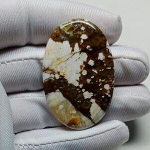 Beautiful Wild Horse Magnesite Cabochon, Natural Wild Horse Gemstone, Oval Gemstone, Gemstone For Making Jewelry, 46x30x6mm 73.90 Carat