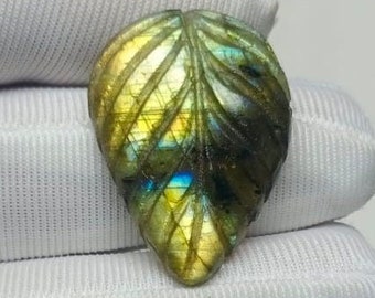 Labradorite Carving Gemstone, Natural Multi Labradorite Carving Stone, Pear Gemstone, Labradorite Pendant, Handmade, 27x20x6mm 25.00 Carat