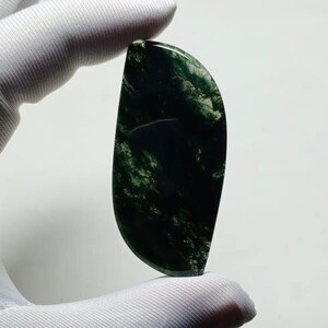 Amazing Moss Agate Gemstone, Natural Agate Cabochon, Fancy Gemstone, Moss Agate For Loose Jewelry, Moss Agate Wrapped, 59x27x5mm 71.25 Carat