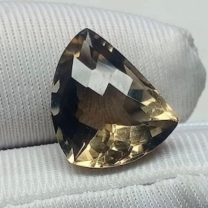 Faceted Smokey Quartz Briolette Gemstone: 7.80 Carat, 15x12x8mm
