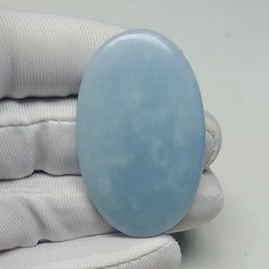 Erstaunlicher Angelit Edelstein, natürlicher Angelit Cabochon, ovaler Edelstein, Angelit für losen Schmuck, handgemachte Edelsteine, 48x30x5mm 83.40 Karat