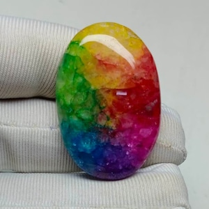 Solar Quartz Gemstone, Rainbow Solar Quartz, Oval Shape, Solar Quartz For Making Jewelry, Solar Quartz Pendant, Gems, 35x24x7mm 51.30 Carat