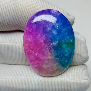 Solar Quartz Cabochon, Rainbow Solar Quartz, Solar Quartz Jewelry, Oval Shape, Solar Quartz For Loose Jewelry, Gems, 31x24x7mm 43.70 Carat