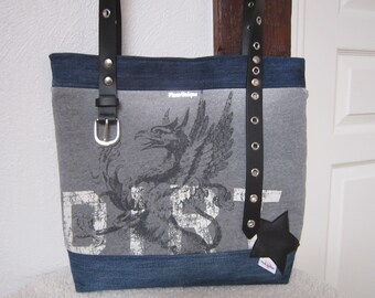 Sac cabas en jeans et sweat recyclé