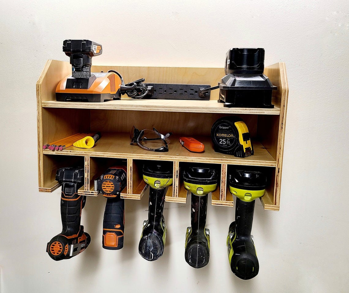 Wall Mounted Cordless Tool Holder Charging Station For Tools | Etsy