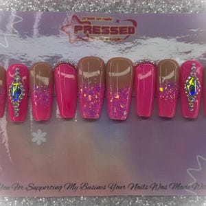 Lush pink press on nails