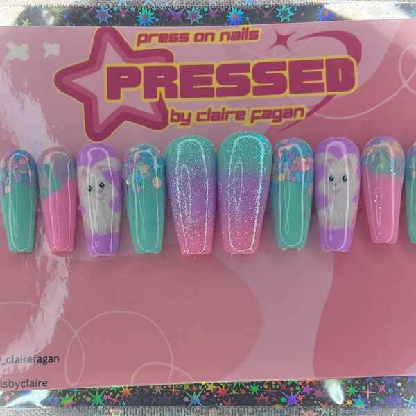 press on nails Easter bunny