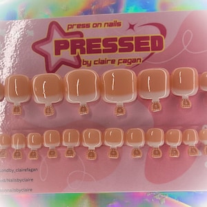 French white press on toe nails