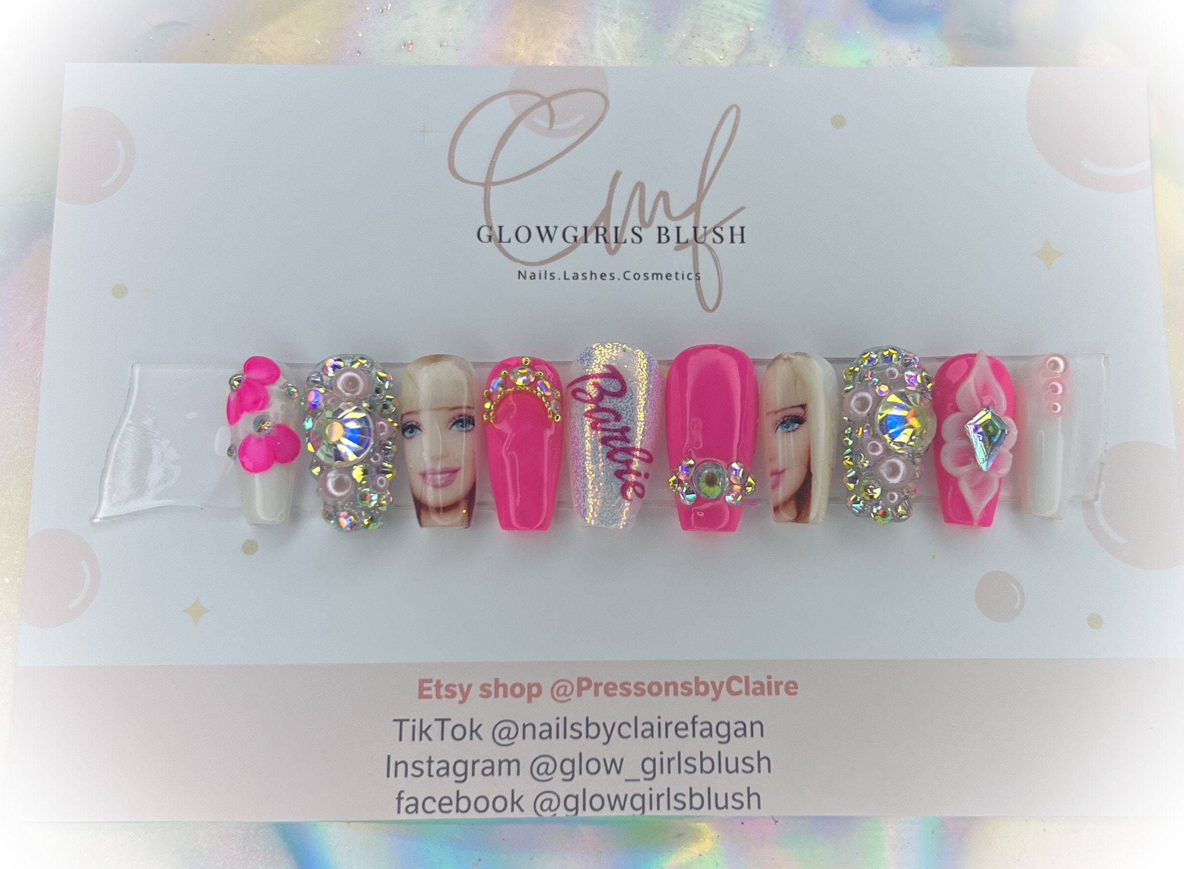 6 Sheets Multicolor LV Nail Stickers