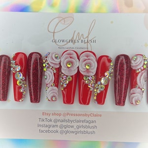 Luxury red press on nails