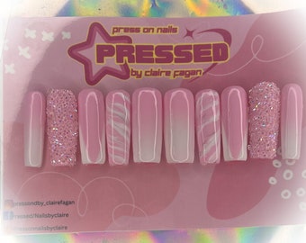 Press on nails pink ombré