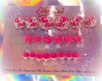 conjunto de 20 unhas dos pés