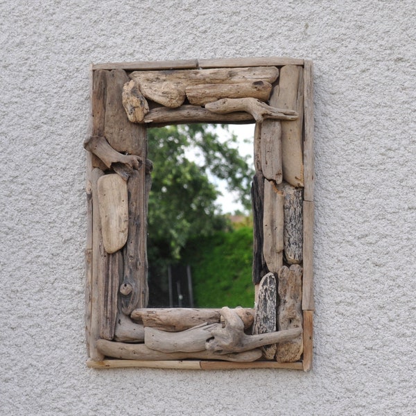 Miroir en bois flotté, fait main