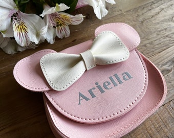 Girl’s personalised Mini Mouse hand bag - purse with custom name and mouse ears