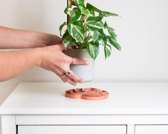 Sausr - 葉っぱの形をしたポットソーサー - 観葉植物用のドリップトレイ - 湿度トレイ