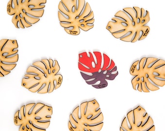 Baby BARE™ - 6個セット - カスタマイズ可能な木製の葉っぱの切り抜き