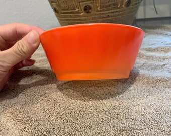 Vintage Anchor Hocking Fire King Ware Orange Cereal Bowl Dish 1960’s