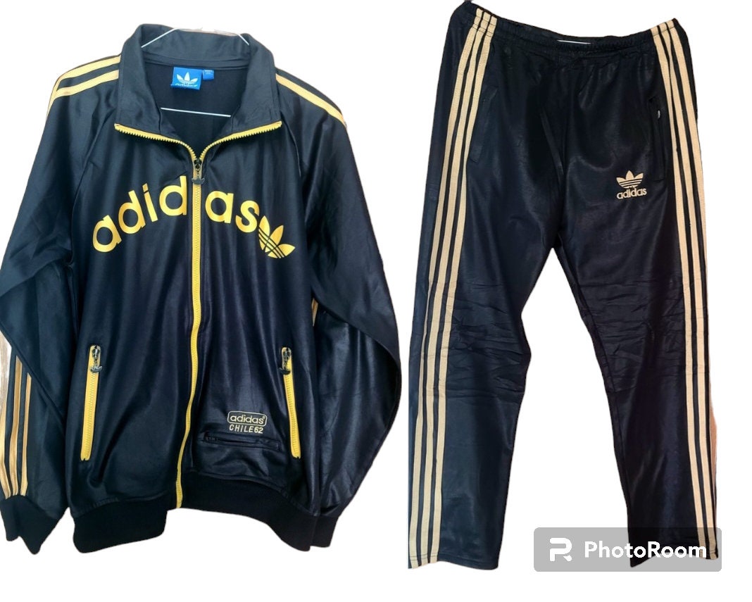 Rare Vintage Adidas Yellow Oversized Fit Tracksuit Bottom