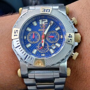 Rare and unique Reactor Men's 93103 Neutron Chronograph Ocean Blue Dial Two-Tone Watch