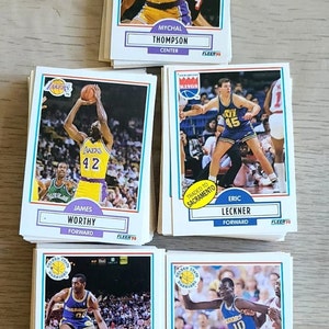 Vintage 1990 Fleer Basketball Karten Lot.182 Fleer Karten in hervorragendem Zustand mit Box