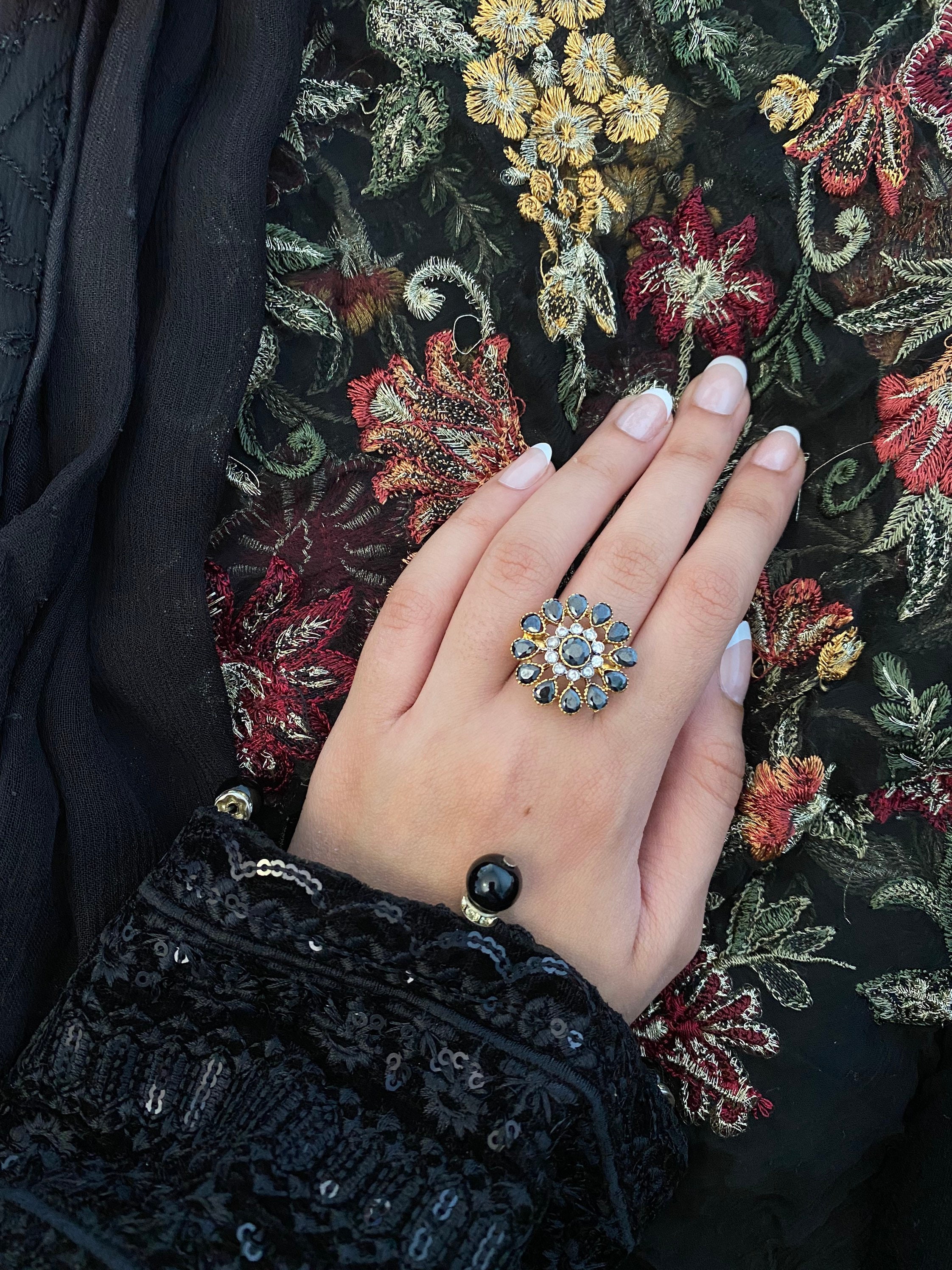 Gold Adjustable Detail Desi Ring Pakistani Jewelry Indian Jewelry