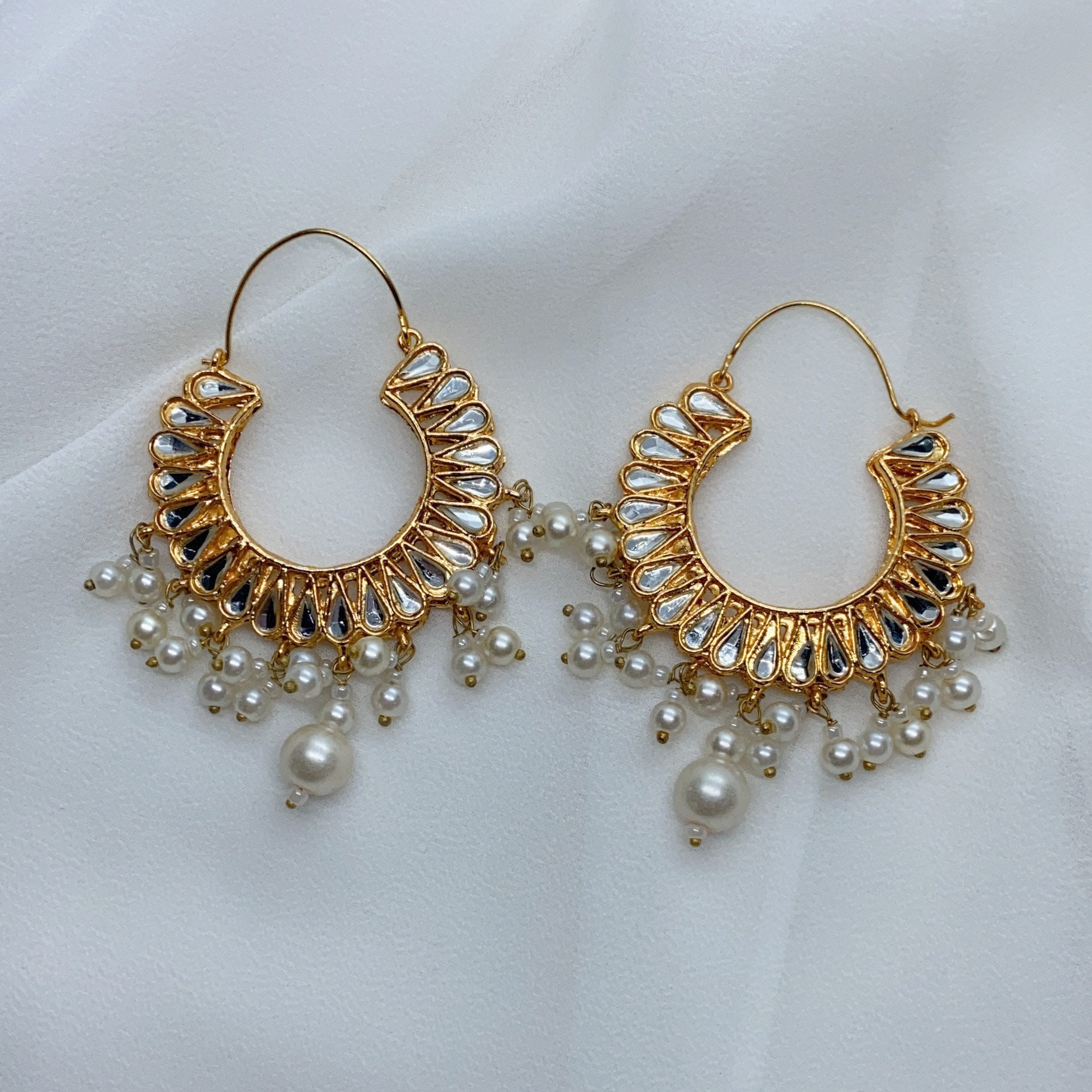 Gold Plated Pearl Detail Desi Earring Dainty Earrings Etsy