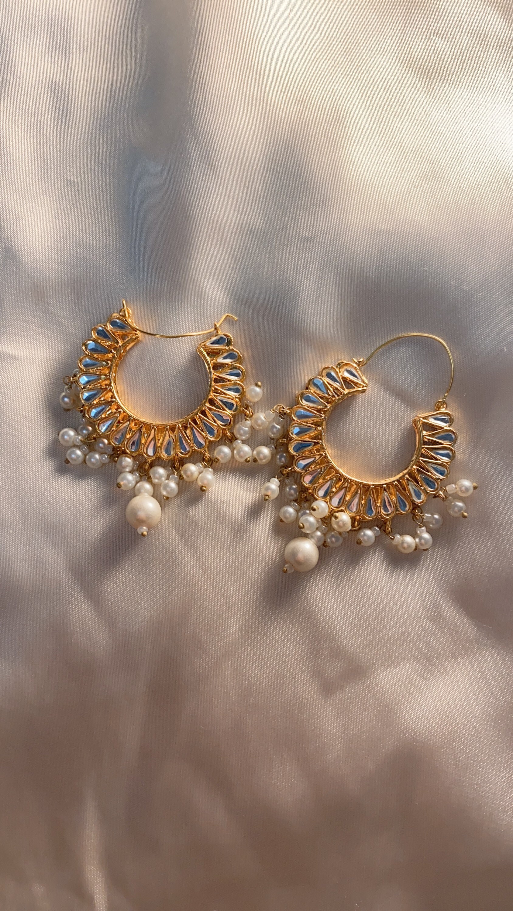 Gold Plated Pearl Detail Desi Earring Dainty Earrings Etsy