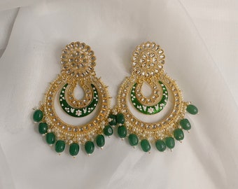 Green Pearl Earring | Earrings | Pakistani Style Earring | Indian Style Earrings | For Her | Gift For Women | South Asian Jewelry |