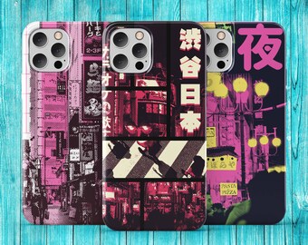 Japanese Night City Phone Case iPhone 13 11 12 14 Pro Max, Cyberpunk Phone Case Samsung S21 S22 Plus Ultra, Japan Aesthetic Phone Case